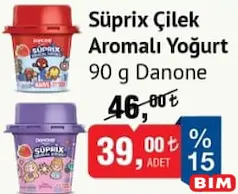 DANONE SÜPRİX ÇİLEK AROMALI YOĞURT 90 G